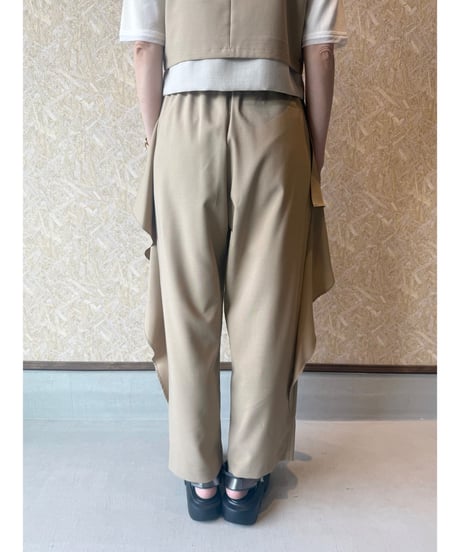 mink chair ★ side frill tuck pants