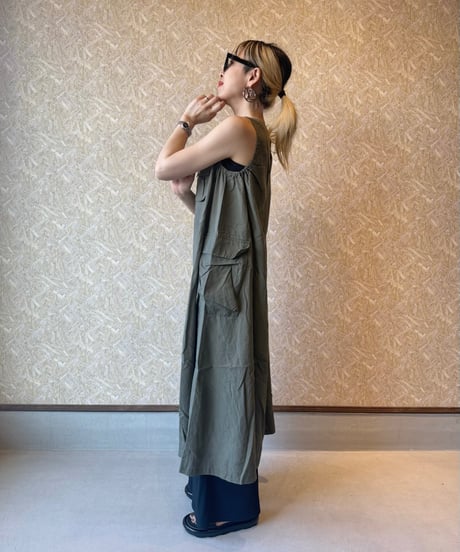 JUDDY CORN ★ tencel cargo jumper skirt
