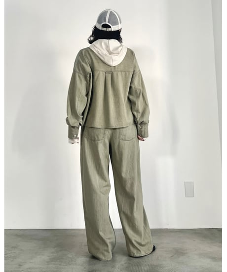 FOSI. ★ pocket design cropped shirt