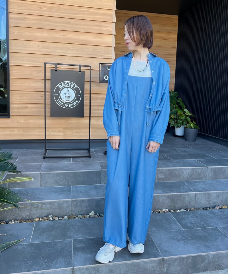 mink chair ☆ back frill denim salopette | BASTET