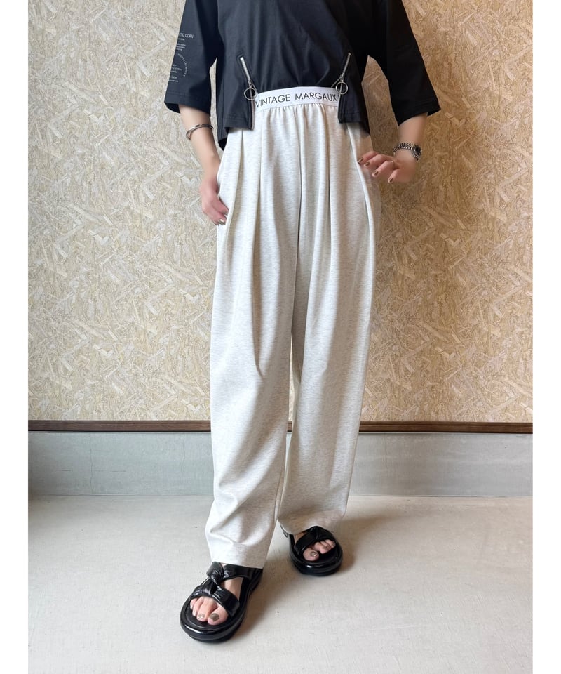 MARGAUX VINTAGE ☆ logo west tuck pants | BASTET