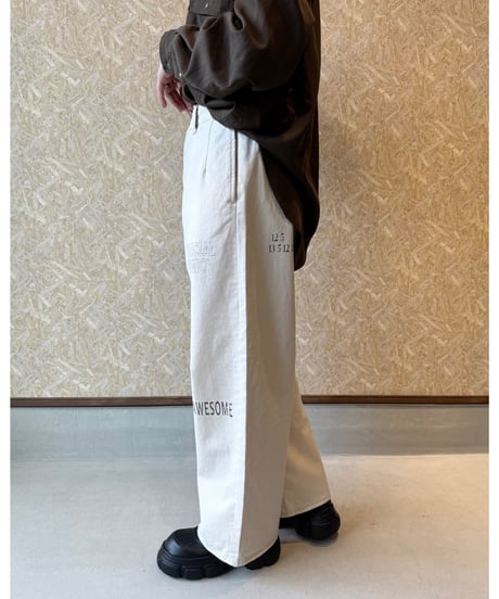 Le Melange ★ cotton twill graphic  pants