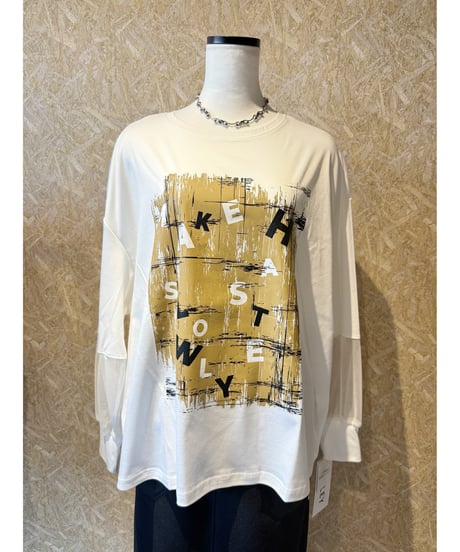 RISLEY ★ tulle docking long T-shirt