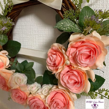 ピンクの薔薇リース🌹直径25cm