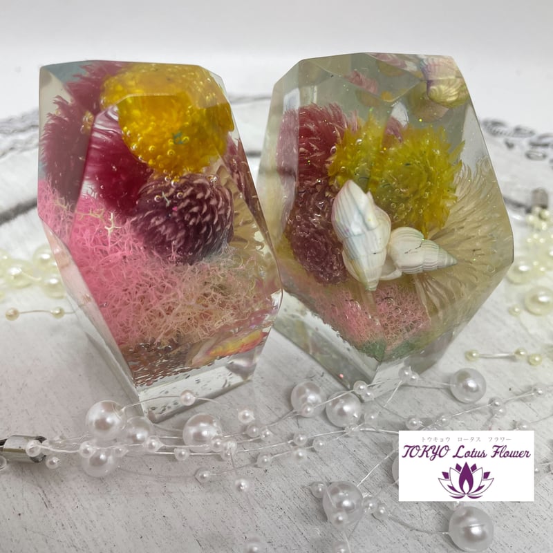 No.156 カーネーション＆小花のハート型トレイ♡固まるハーバリウム 母の日ギフト♡カーネーションのハーバリウム♪