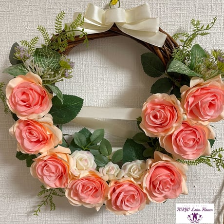 ピンクの薔薇リース🌹直径25cm
