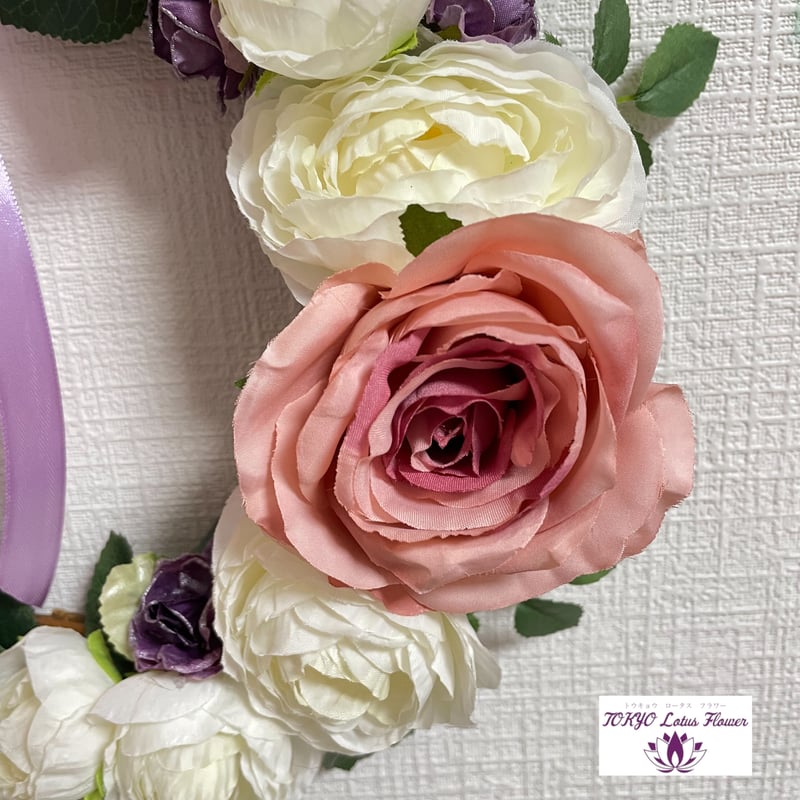 薔薇のリース🌹直径20cm、高級アーティフィシャルフラワー使用 | TOKYO