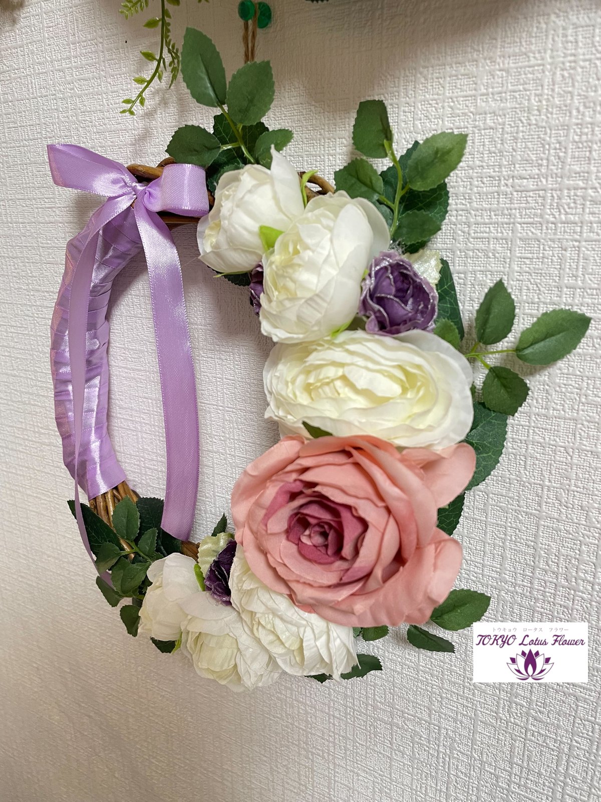 薔薇のリース🌹直径20cm、高級アーティフィシャルフラワー使用 | TOKYO
