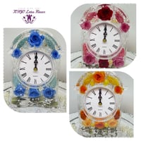花時計3色🌹プリザーブドフラワーと固まるハーバリウム液で作成