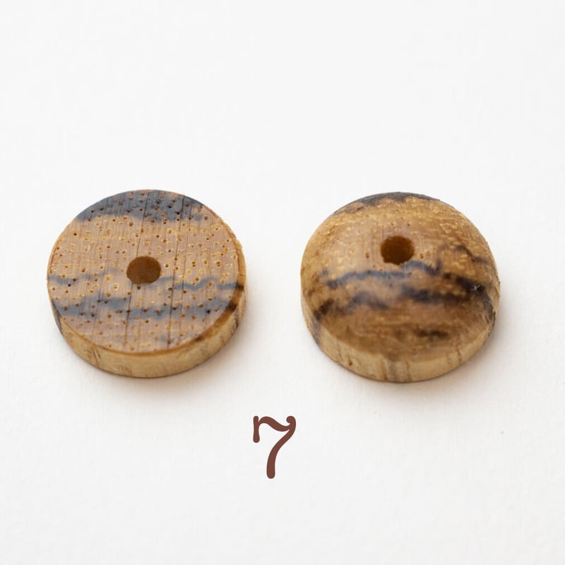 b-029-7~8____Φ12 ドーム＆ワッシャーセット ゼブラウッド ツゲ | WooD