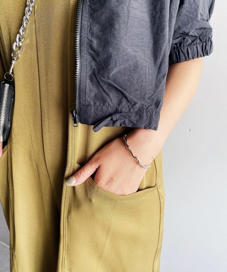 《セットアップ》サロペット&ショートナイロン調JK