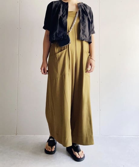 《セットアップ》サロペット&ショートナイロン調JK