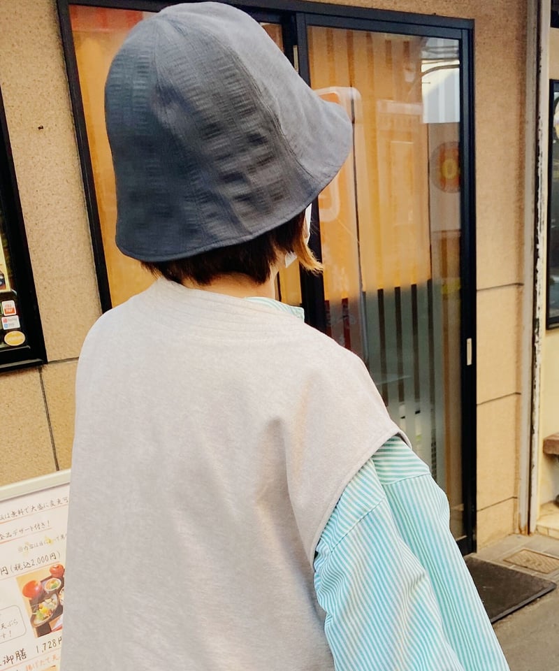 HERMES チューリップハット/バケットハット HERMES(エルメス) Hロゴステッチチューリップハット/バケット