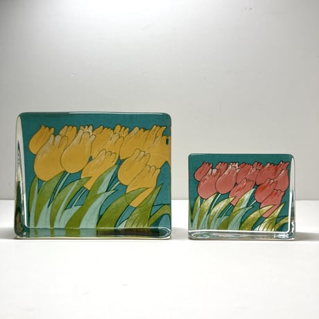 iittala（イッタラ）／ガラスカード・オブジェ／赤いチューリップ　S