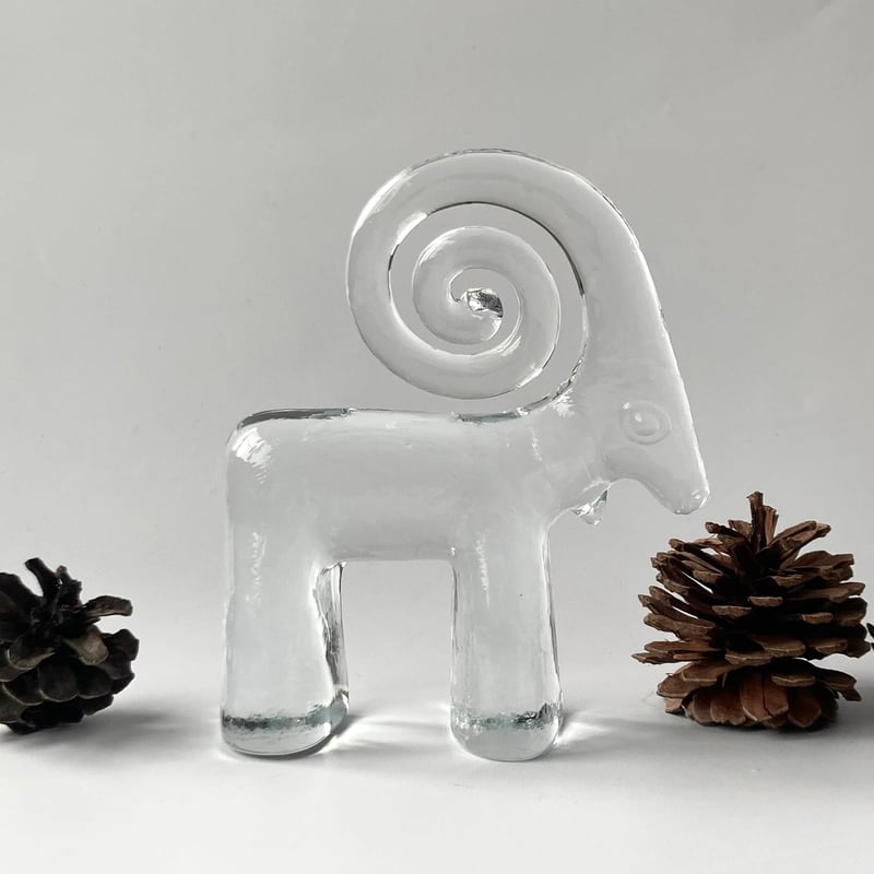 Kosta Boda社/ ヤギ ガラスオブジェ / Bertil Vallien