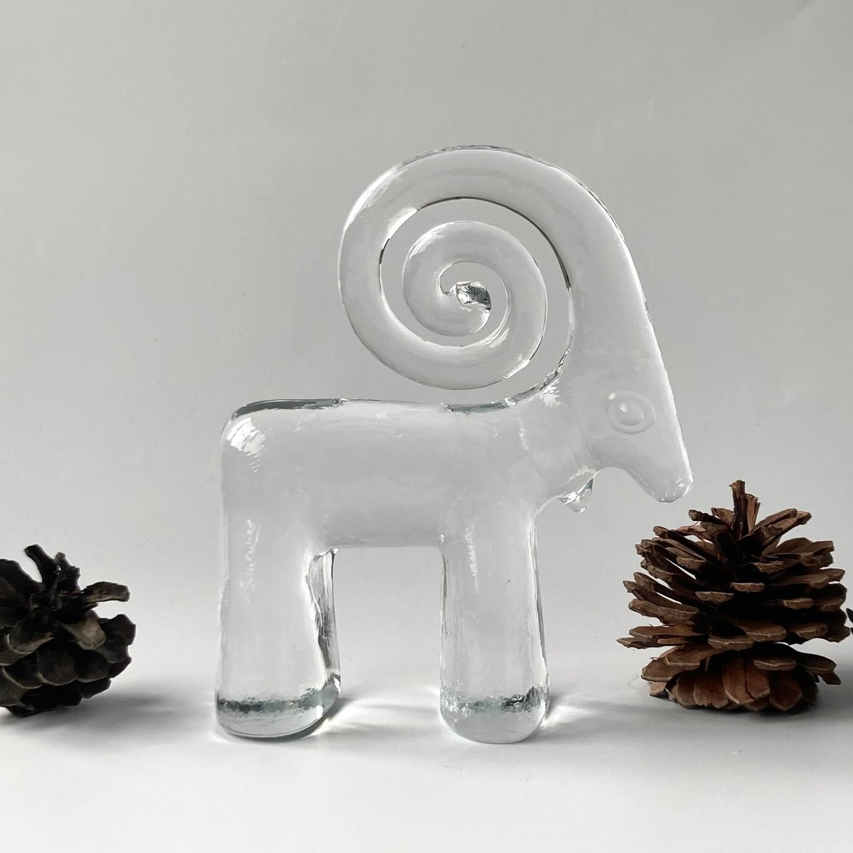 Kosta Boda社/ ヤギ ガラスオブジェ / Bertil Vallien