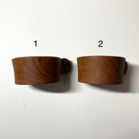 JENAER GLAS（イエナグラス）／ドイツ製ヴィンテージ／チークのカバー付ガラスのマグ／
