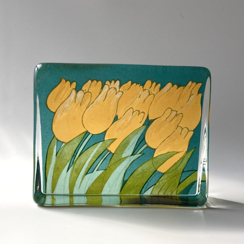 iittala（イッタラ）／ガラスカード・オブジェ／黄色いチューリップ L