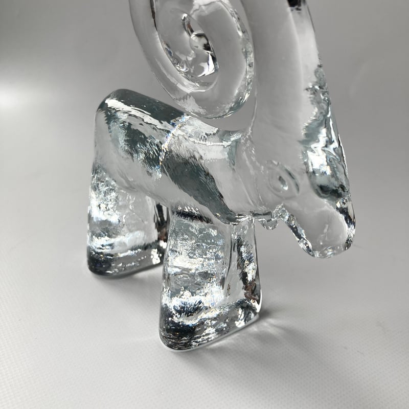 【 古代ガラス 】　ヤギ　出土品 Kosta Boda社/ ヤギ ガラスオブジェ / Bertil Vallien（ヴァーティ