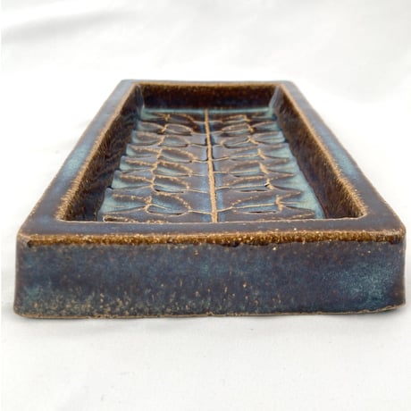 【ご予約商品　Mさま】Søholm（スーホルム）／Denmark vintage／スクエアトレイ　22.5cm／植物柄　08