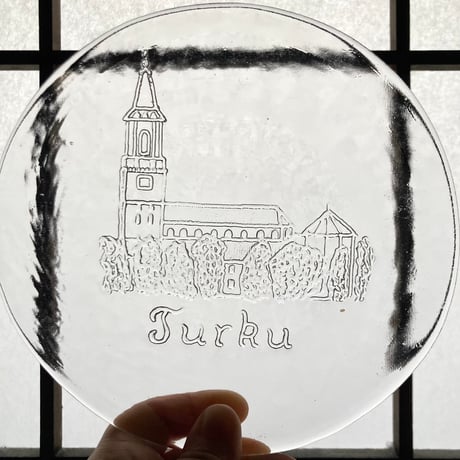 フィンランドで見つけた飾り皿／Turku（トゥルク）という町のプレート 17.5cm