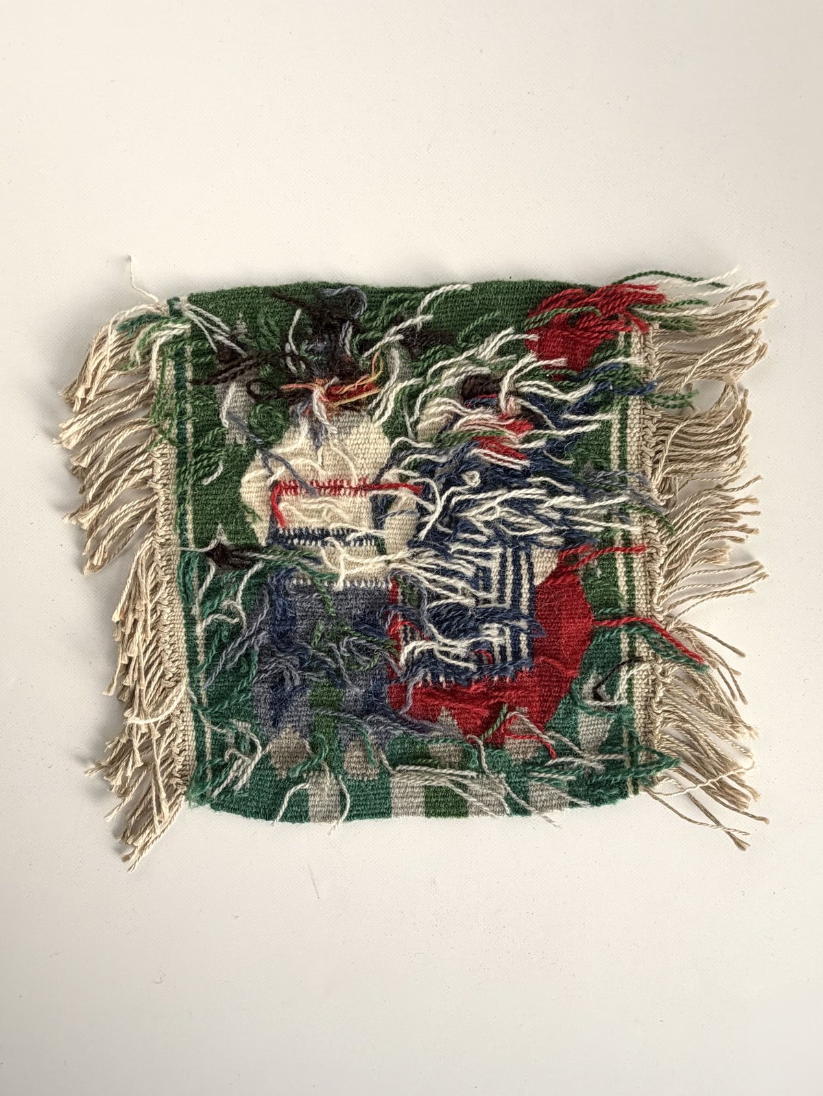 スウェーデンの伝統織物 「フレミッシュ織」 タペストリー｜漁師の夫婦