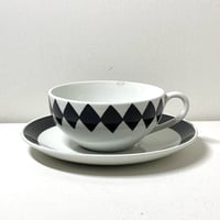 Gustavsberg(グスタフスベリ)/Svart Ruter(スヴァルトルーター)/カップ＆ソーサー　02【Outlet】】