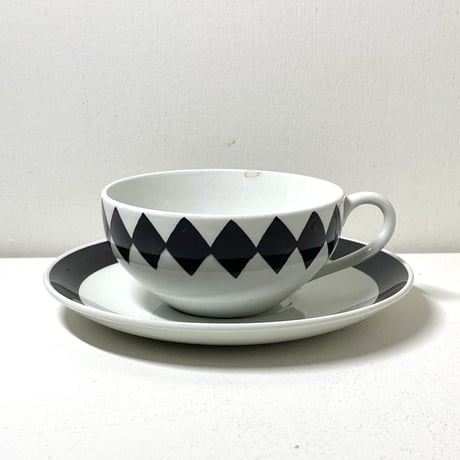 Gustavsberg(グスタフスベリ)/Svart Ruter(スヴァルトルーター)/カップ＆ソーサー　02【Outlet】】
