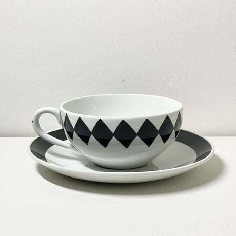 Gustavsberg(グスタフスベリ)/Svart Ruter(スヴァルトルーター)/カップ＆ソーサー　02【Outlet】】
