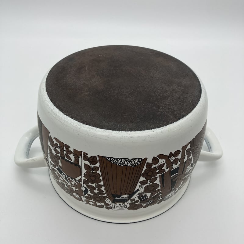 レア・美品★FINEL フィネル／ホーロー両手鍋 Ｍサイズ・ホワイト フィネル Finelホーロー両手鍋 ステンレス北欧食器の通販