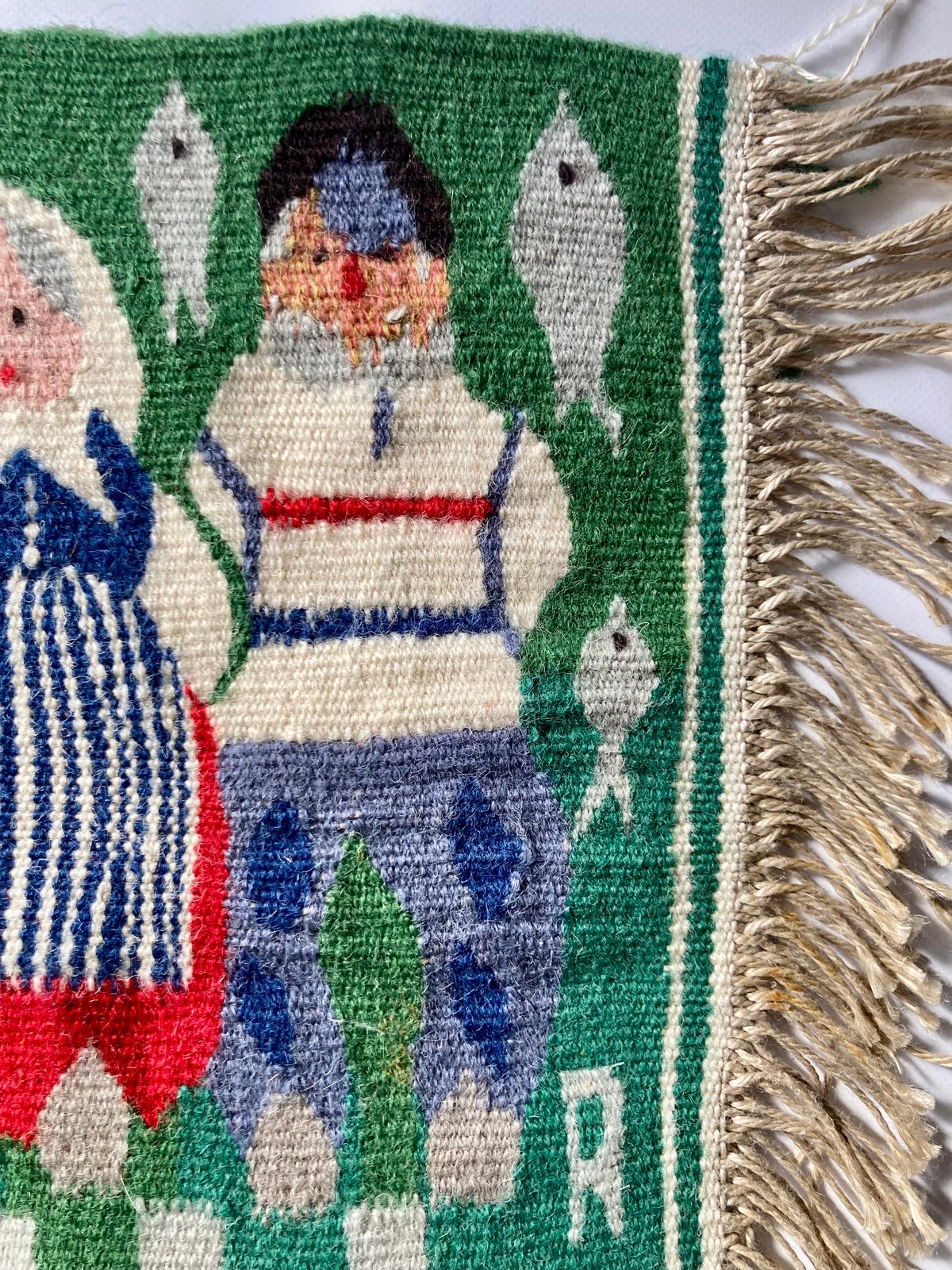 フレミッシュ織　額付　（北欧　スウェーデン織物） 北欧スウェーデン 1960s フレミッシュ織 絵織物 FLAMSKVÄVNAD