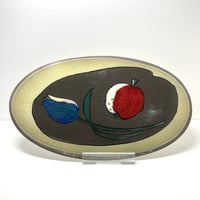 ARABIA／Helja Liukko-Sundstrom／楕円の陶板　静物画・冬