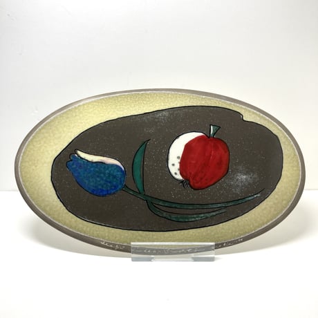 ARABIA／Helja Liukko-Sundstrom／楕円の陶板　静物画・冬