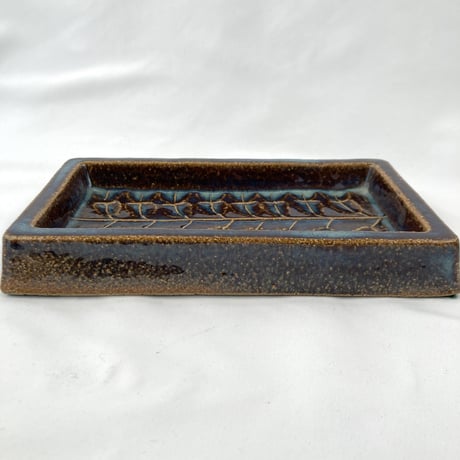 【ご予約商品　Mさま】Søholm（スーホルム）／Denmark vintage／スクエアトレイ　22.5cm／植物柄　08