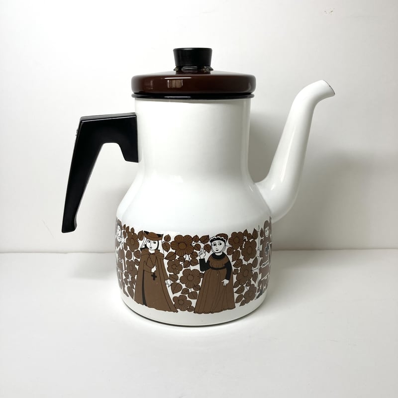 美品　finel フィネル　アラビア　ホワイト 木製ハンドル やかん　ケトル 北欧ビンテージ/Finel/フィネル/ケトル/Uhtua/ウッドハンドル