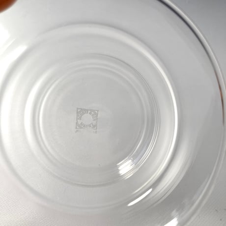 JENAER GLAS（イエナグラス）／ドイツ製ヴィンテージ／チークのカバー付ガラスのマグ／