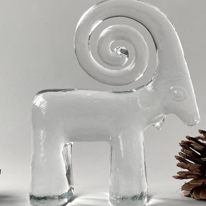 Kosta Boda社/ ヤギ ガラスオブジェ / Bertil Vallien（ヴァーティ