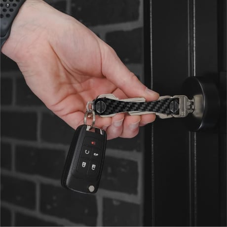 限定カラー KEYSMART Extended キースマート CARBON FIBER 3K ロング エクステンデッド キーケース キー収納ツール 拡張パック付