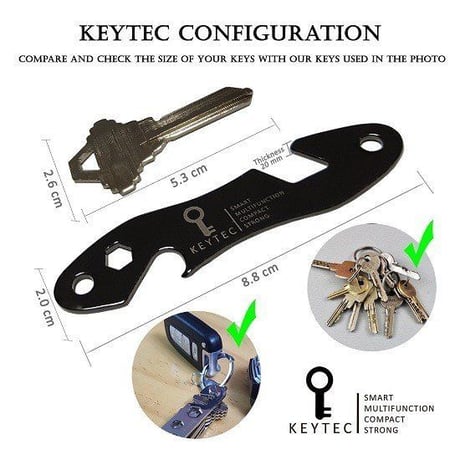 KEYTEC Z3 多機能 キーケース コンパクト キー収納ツール カラビナ＆拡張パック付 キースマート