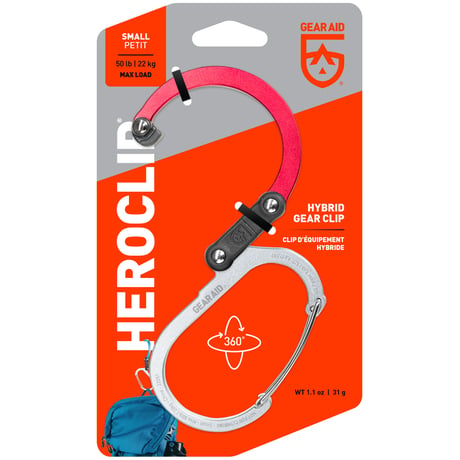 HEROCLIP Small ヒーロークリップ スモール 静止荷重 22kg カラビナ型フック バックハンガー 国内正規品 GEAR AID