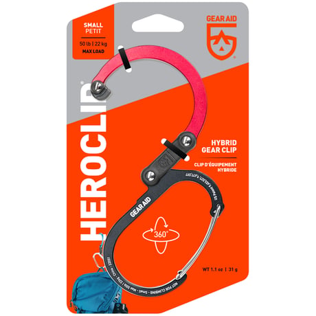 HEROCLIP Small ヒーロークリップ スモール 静止荷重 22kg カラビナ型フック バックハンガー 国内正規品 GEAR AID