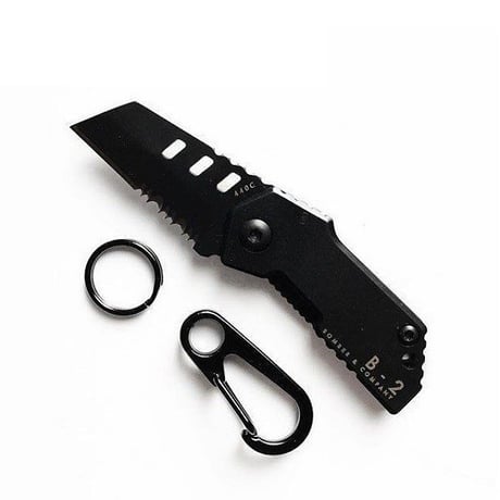 BOMBER & COMPANY 超コンパクト 折りたたみ式 サバイバル ナイフ B-2 Nano Blade Tactical Pocket Knife ナノブレード