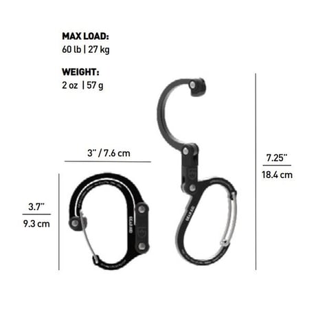 HEROCLIP Small ヒーロークリップ スモール 静止荷重 22kg カラビナ型フック バックハンガー 国内正規品 GEAR AID
