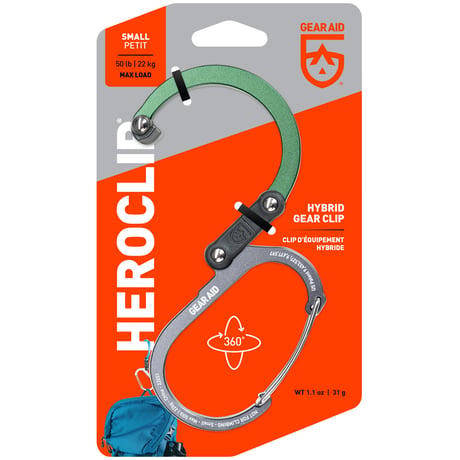 HEROCLIP Small ヒーロークリップ スモール 静止荷重 22kg カラビナ型フック バックハンガー 国内正規品 GEAR AID
