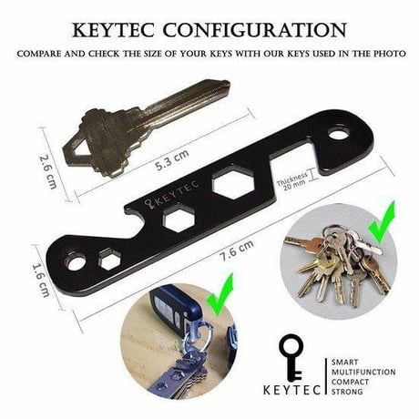 KEYTEC Z0 多機能 キーケース コンパクト キー収納ツール カラビナ＆拡張パック付 キースマート
