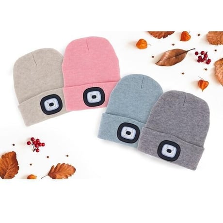 充電式 LEDライト付きニット帽 NIGHT SCOUT LED Beanie Bright Side ナイトスカウト 取り外し可能LED