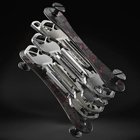限定カラー KEYSMART Extended キースマート RED FORGED CARBON ロング エクステンデッド キーケース キー収納ツール 拡張パック付