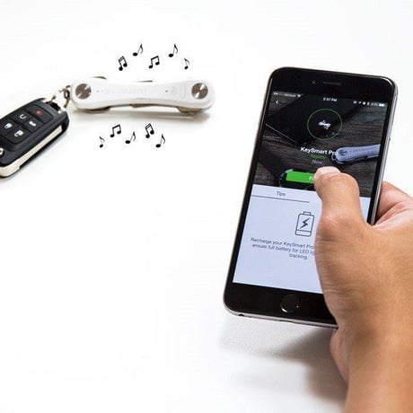 KEYSMART PRO ホワイト キースマート プロ tile 内臓 LEDライト 付き トラッキング キーケース