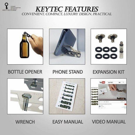 KEYTEC Z0 多機能 キーケース コンパクト キー収納ツール カラビナ＆拡張パック付 キースマート