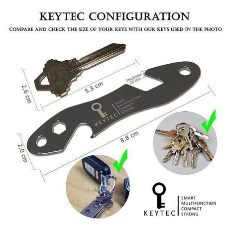KEYTEC Z3 多機能 キーケース コンパクト キー収納ツール カラビナ＆拡張パック付 キースマート